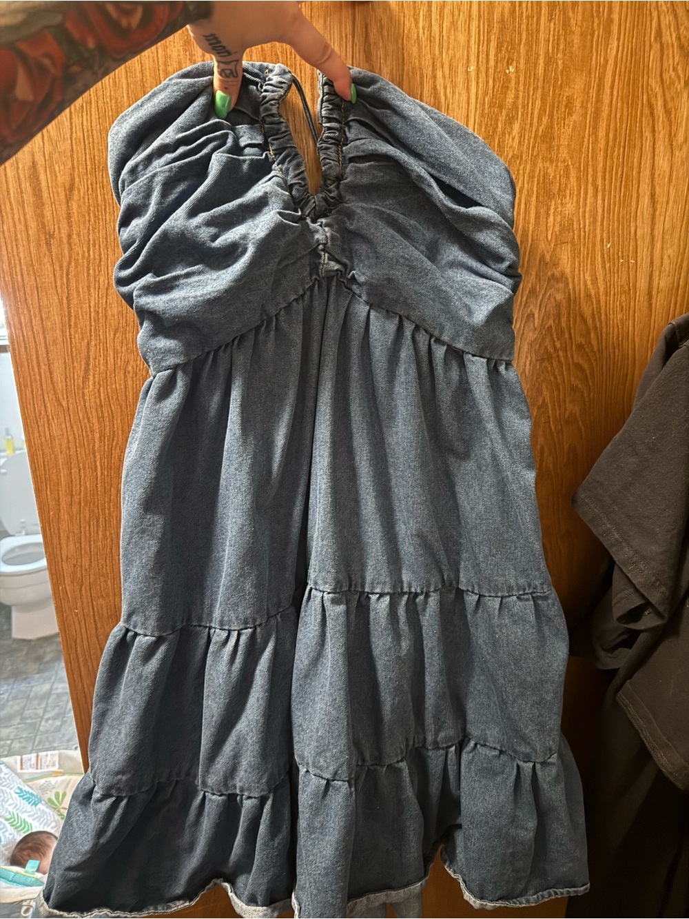 Strapless Ruffle Tiered Dress - Jean